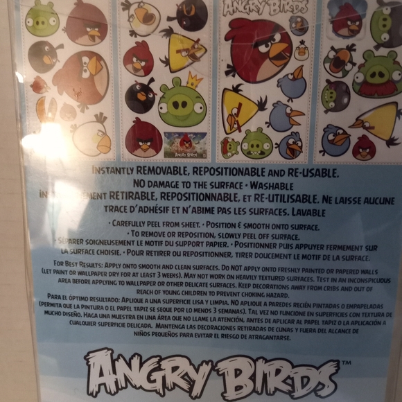 Angry Birds peel & stick wall decals NWT 34 total - Picture 2 of 2